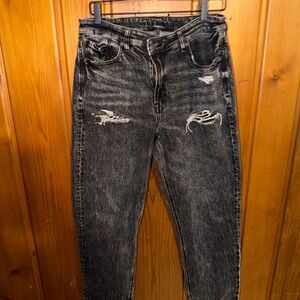 American Eagle Outfitters Black Distressed Jeans